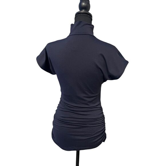 Susana monaco Asymmetrical navy Sleeveless Top key hole workattire professional - Picture 5 of 10